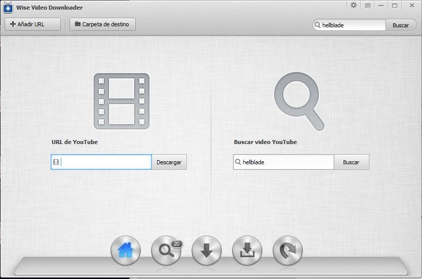 Interfaz de Wise Video Downloader