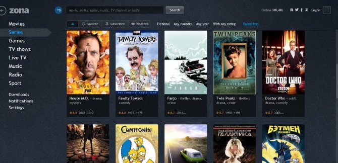 Zona.ru, más de 90.000 filmes y 10.000 series de tv