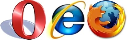 Opera, Internet Explorer y Firefox