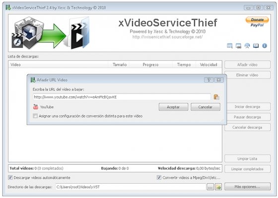 Descargar con xVideoServiceThief