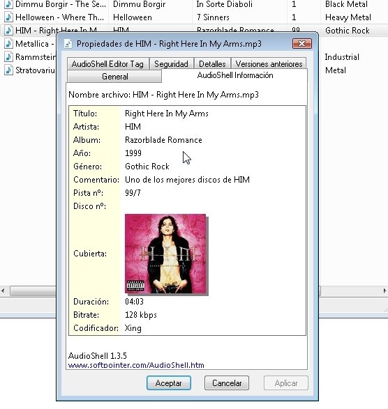 Etiquetado de MP3 con AudioShell