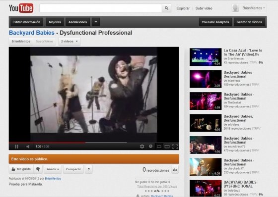 Descarga y sube vídeos a YouTube Vídeo publicado
