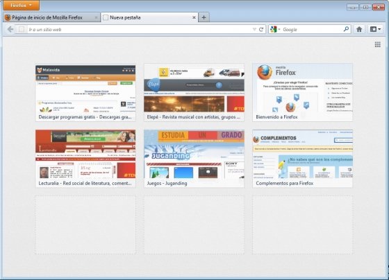 Nueva Pestaña en Firefox 13