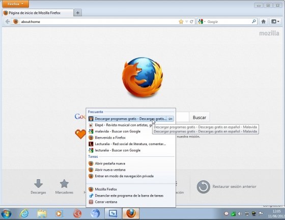 Restaurar pestañas en Firefox 13