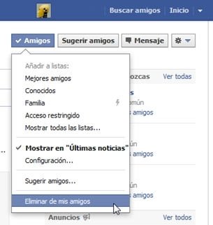 Cómo eliminar amigos Facebook - 1