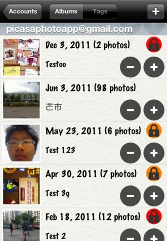 Álbumes de otros usuarios en Picasa para iPhone