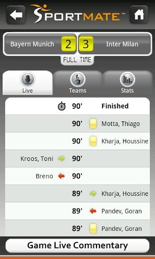 Resultado en directo en SportMate