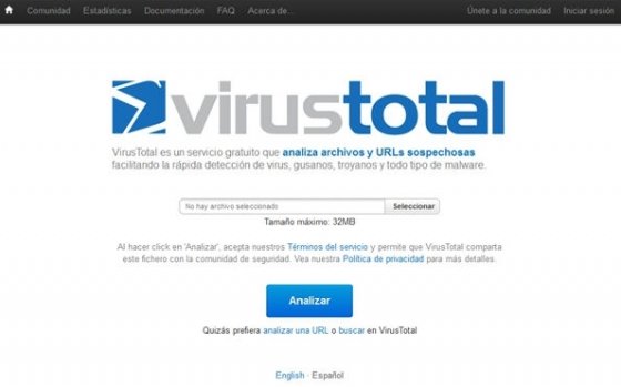 VirusTotal antivirus online - 1