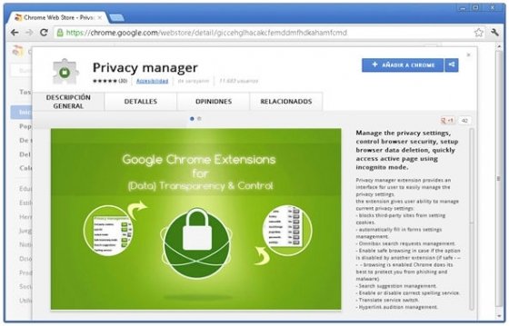 Privacidad de Google Chrome - 1