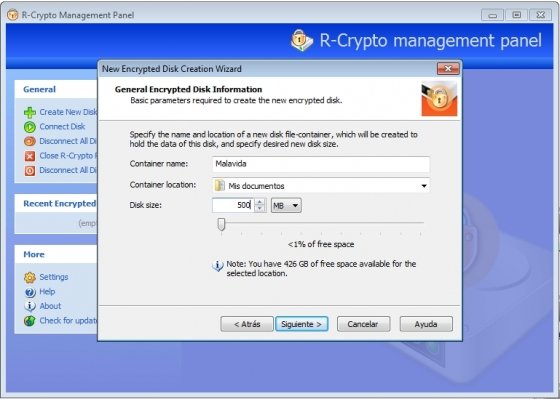 Primeros pasos para crear una unidad de disco virtual encriptada