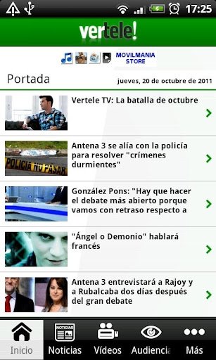 Programación de televisión con Vertele en Android e iPhone