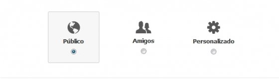 Menú principal de la configuración de privacidad de Facebook