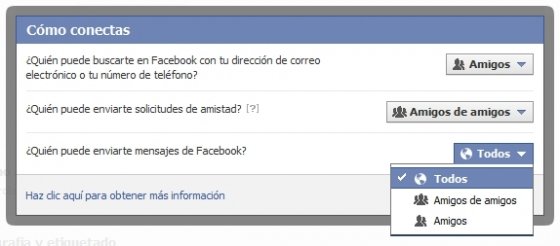 Configuración de las conexiones con los demás en Facebook