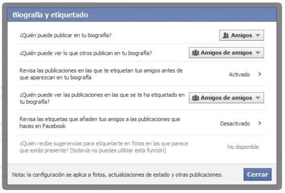 Configuración del etiquetado en imágenes y publicaciones de Facebook