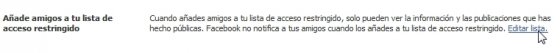 Restringir acceso a publicaciones de Facebook