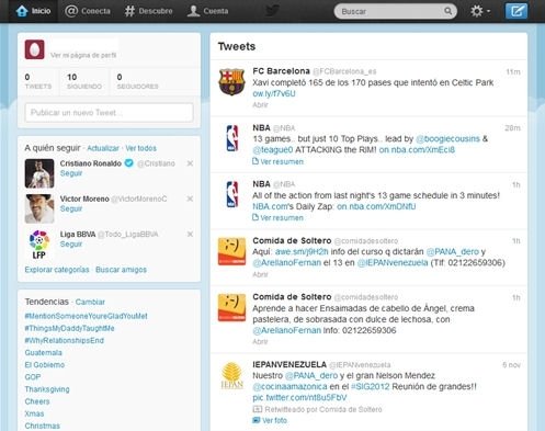 Cuenta de Twitter configurada al completo