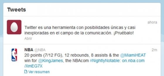 Primer tweet publicado