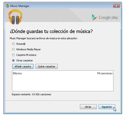 Agregar canciones con Music Manager