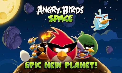 Pantalla de presentación de Angry Birds Space