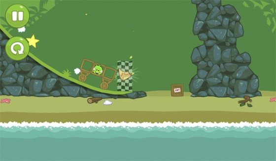 Cerdo en coche en Bad Piggies