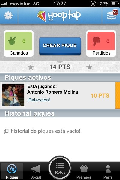 Crear un Pique en Hooptap