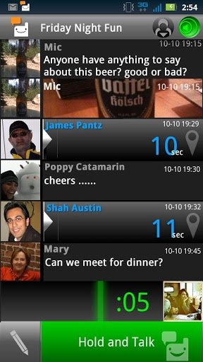 Hablar en grupo con Voxer
