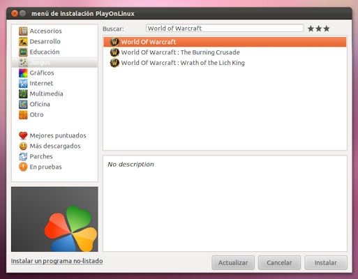 World of Warcraft en PlayOnLinux