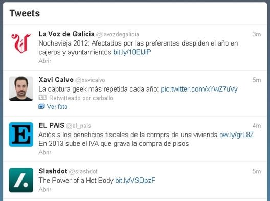 Timeline personal de Twitter