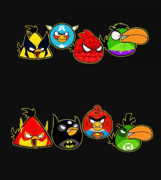 Angry Birds Superman Batman Capitán América Linterna Verde Spiderman