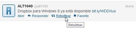 Retweet de un mensaje