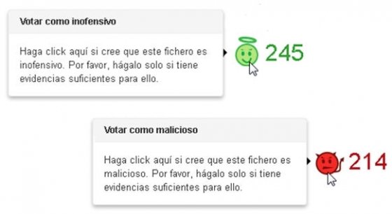 Opciones de voto disponibles para cualquier usuario