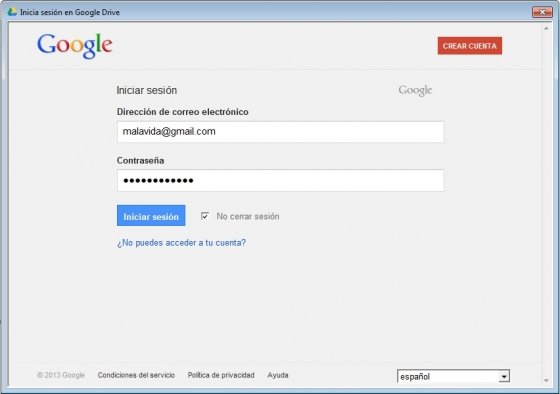 Iniciar sesión en Google Drive