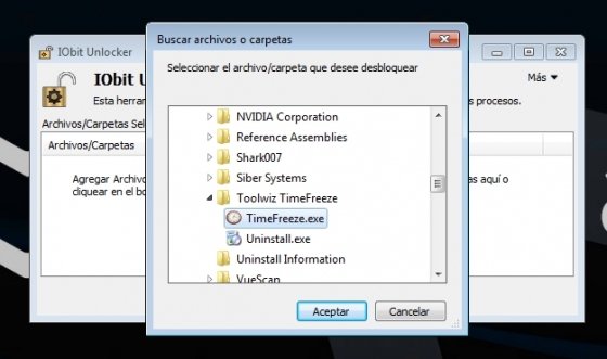 Seleccionar archivo para desbloquear con IObit Unlocker