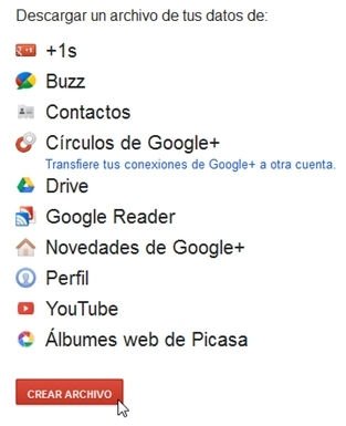 Descargar todos los datos de la cuenta de Google