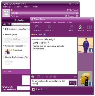 Conversación de chat en Yahoo! Messenger