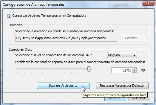 Borrar memoria caché de máquina virtual Java