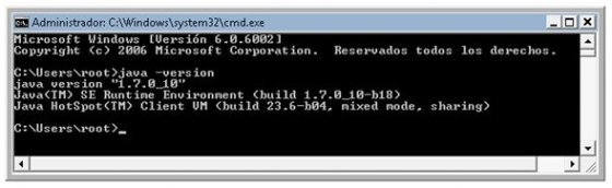 Comprobar la versión de Java instalada en la consola de comandos