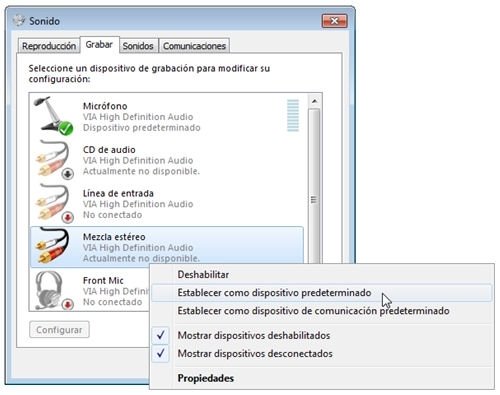 Configurar dispositivo como predeterminado