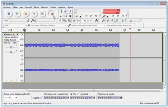 Grabando audio de Windows 7 con Audacity