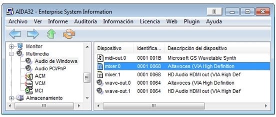 Descubrir la tarjeta de sonido instalada en el PC