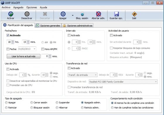 Automatizar apagado de Windows
