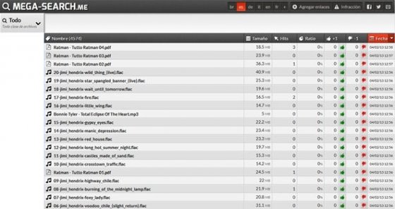 Portada de la web MegaSearch
