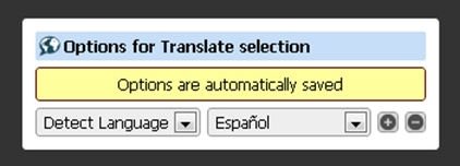 Primera regla de traducción de Translate selection