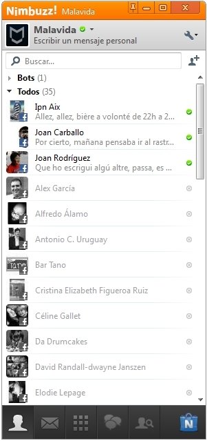 Contactos de Facebook en Nimbuzz