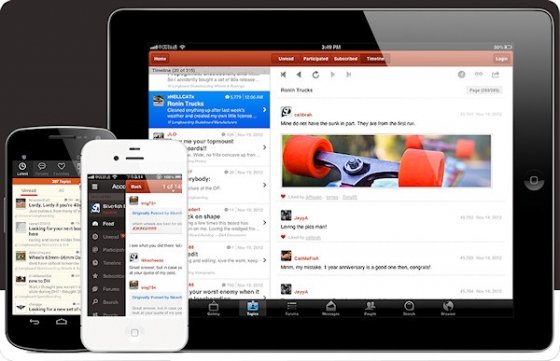 Vista de Tapatalk en diferentes dispositivos