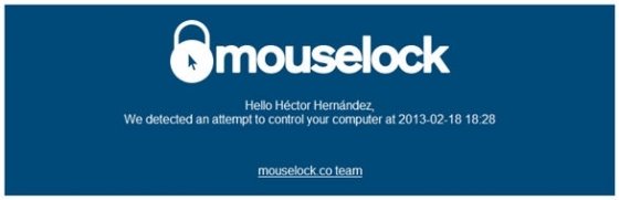 Informe de actividad recibido en el correo