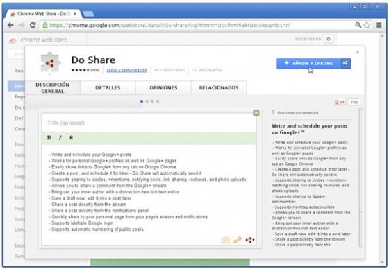Do share en la Chrome Web Store