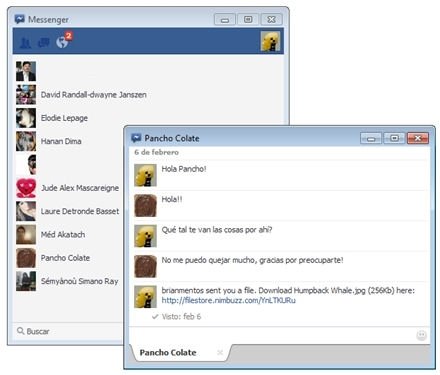 Ventana de Facebook Messenger en plena conversación