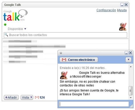 Ventana de Google Talk en plena conversación