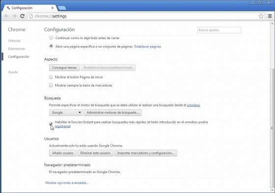 Establecer accesos directos a webs con Google Chrome